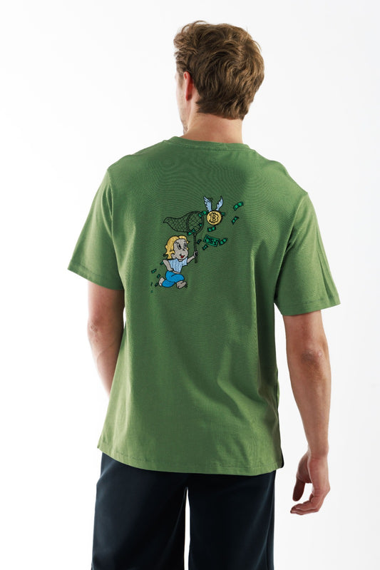 ALLARD MILITARY GREEN | Oversized Cotton T-Shirt CATCH THE DOLLAR