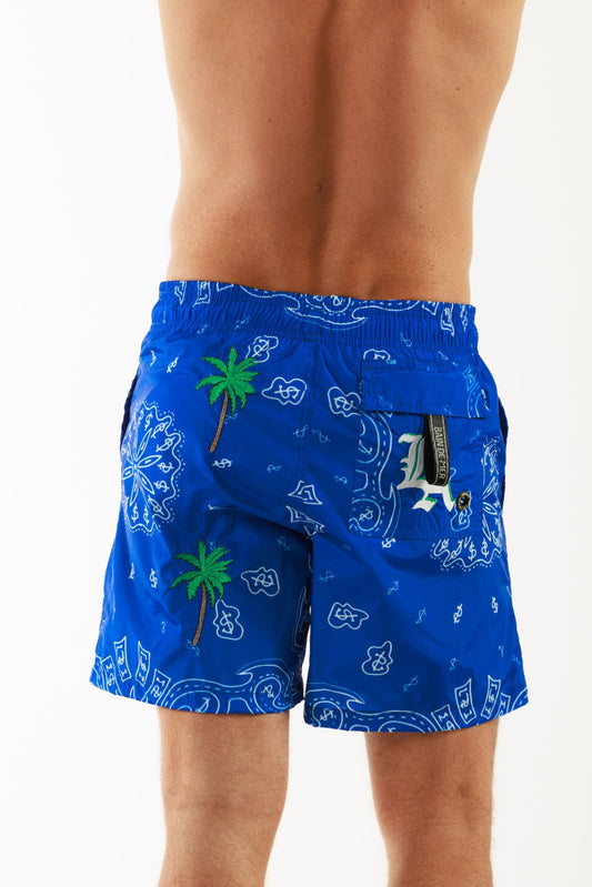 SALIN ROYAL BLUE| Men's Swimwear LA GANG PRINT