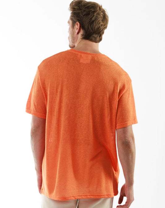 LORMEAUX ORANGE | Oversized Linen T-Shirt