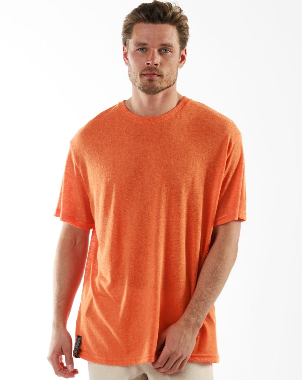 LORMEAUX ORANGE | Oversized Linen T-Shirt