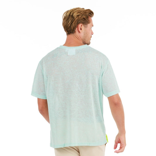 LORMEAUX TIFFANY BLUE | Oversized Linen T-Shirt