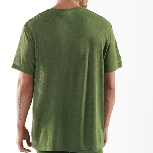 LORMEAUX MILITARY GREEN | Oversized Linen T-Shirt