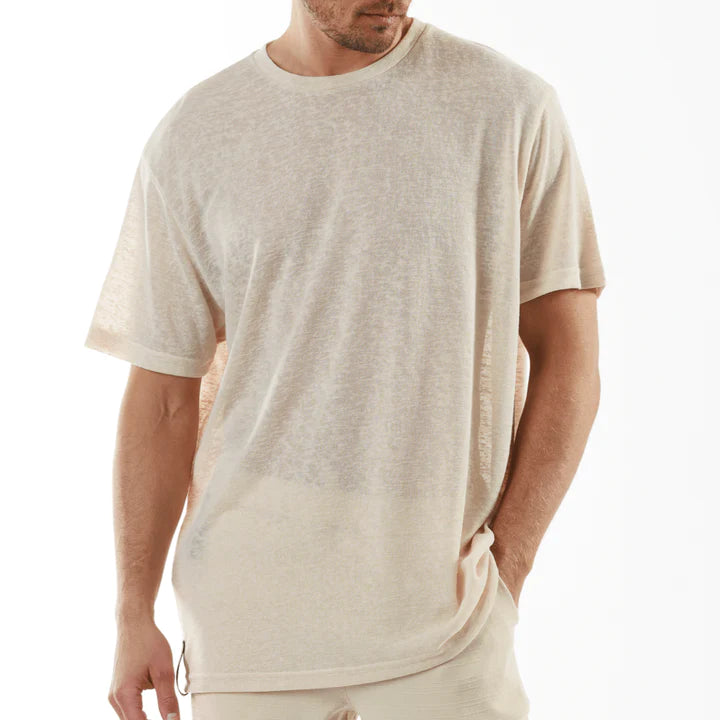 LORMEAUX SAND | Oversized Linen T-Shirt