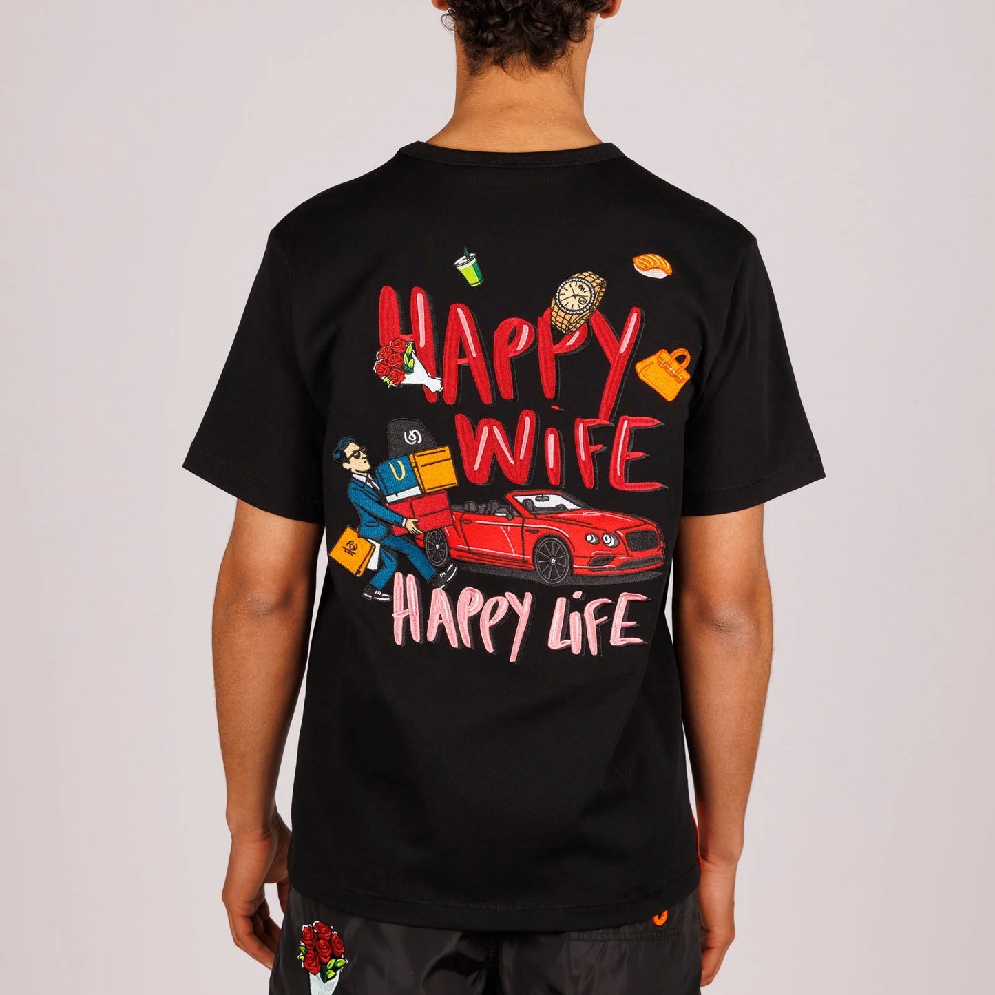 OS T-SHIRT BLACK | HAPPY LIFE