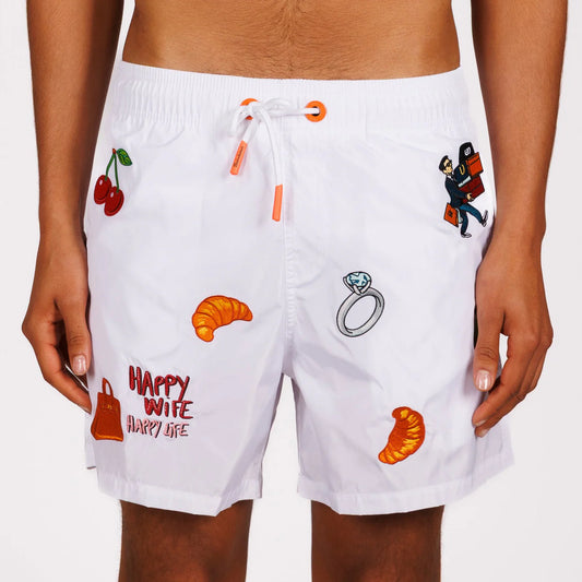SWIMWEAR WHITE | HAPPY LIFE