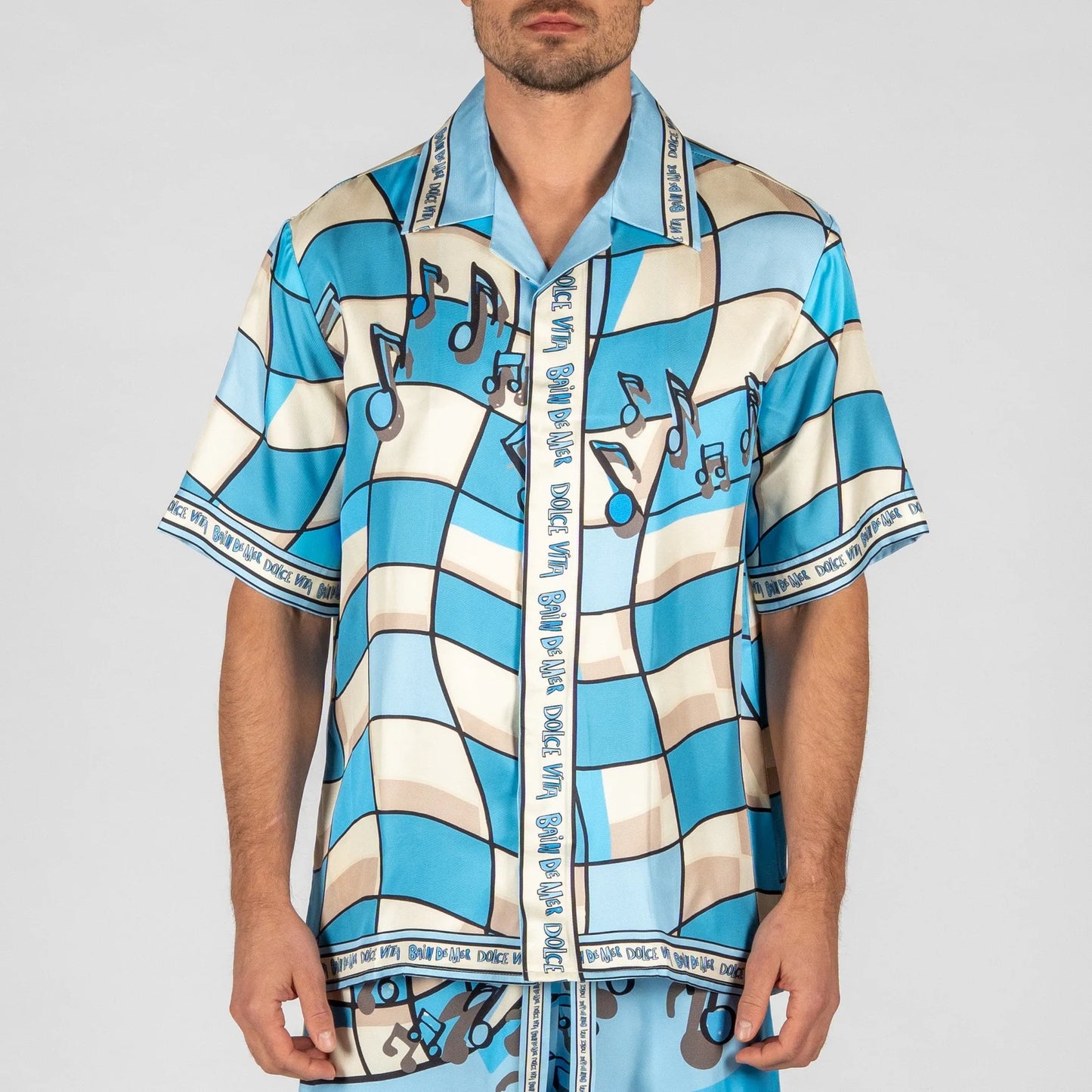 SILK SHIRT SHORT SLEEVE MUSIK ON