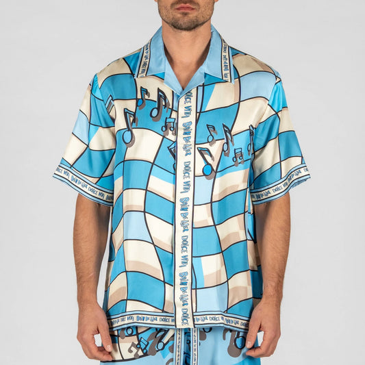 SILK SHIRT SHORT SLEEVE MUSIK ON
