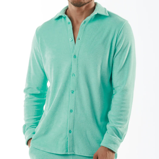 BAGATELLE TIFFANY BLUE | Towelling Long Sleeve Shirt