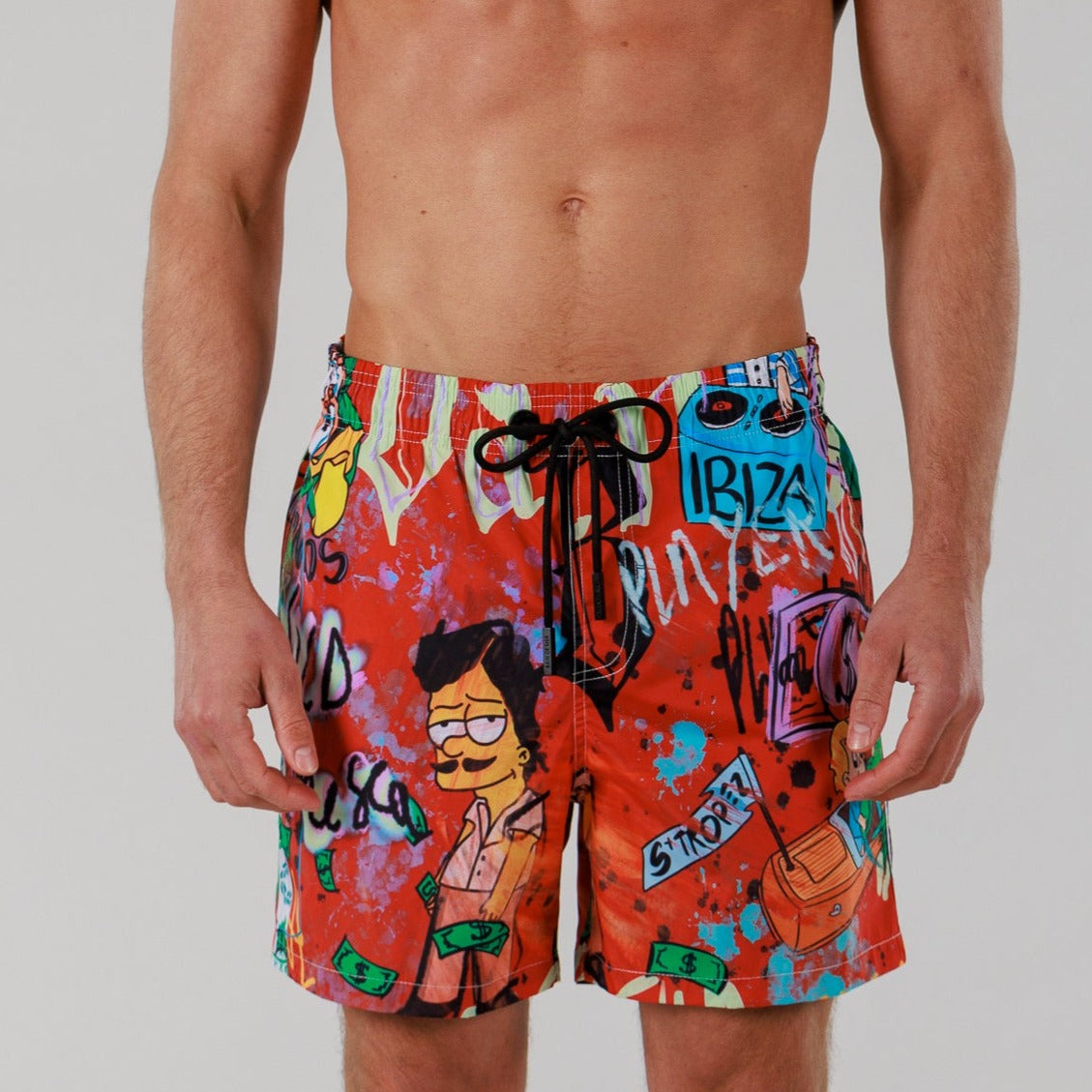 SALIN ALLOVER PRINT RED | Men's Swimwear BDM WILD