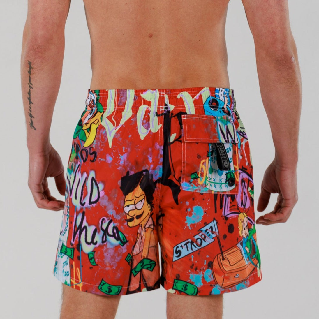 SALIN ALLOVER PRINT RED | Men's Swimwear BDM WILD