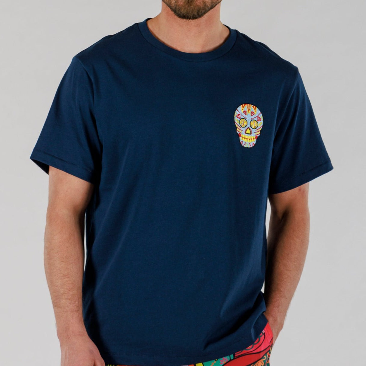 ALLARD OS T-SHIRT NAVY BLUE | BDM SKULL