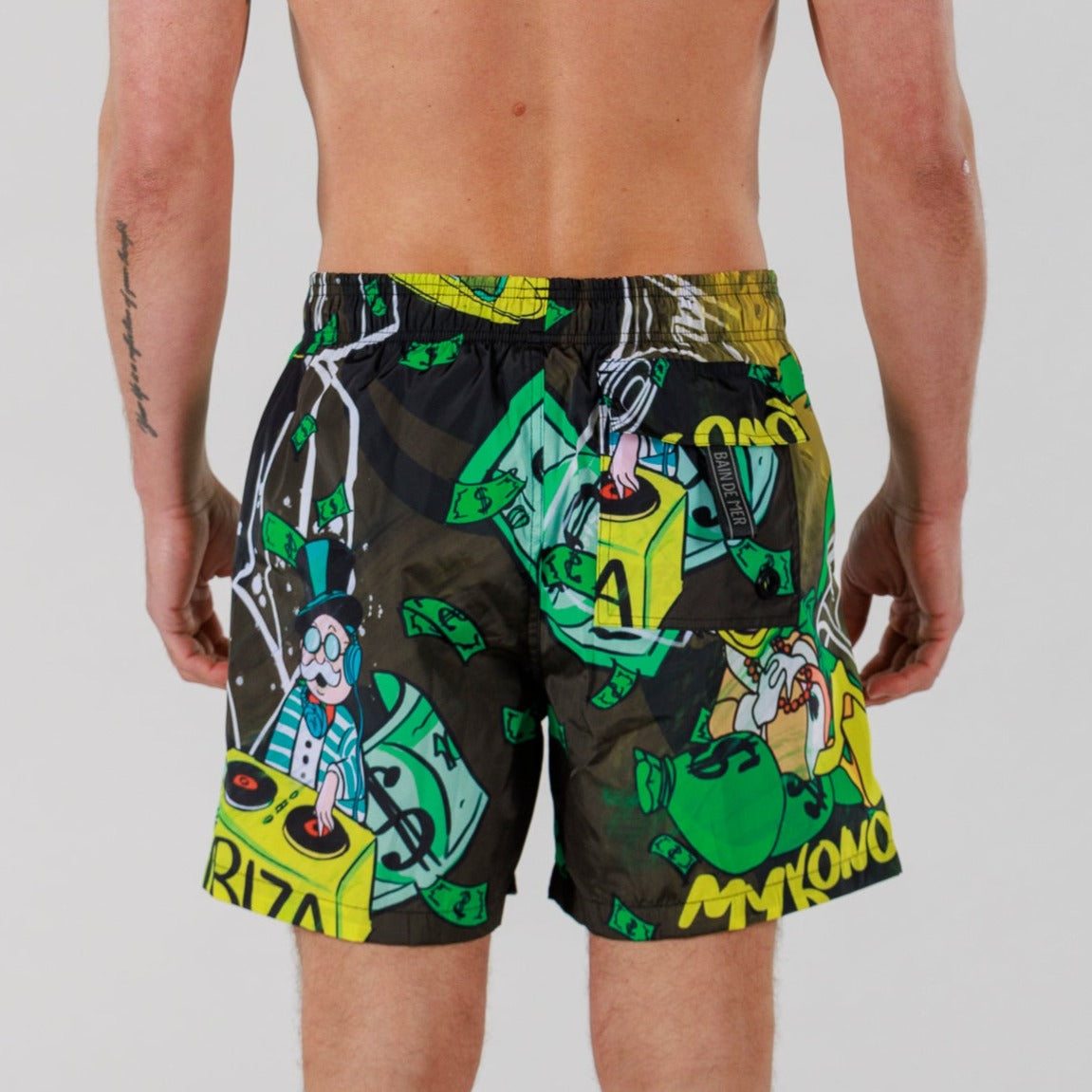 SALIN ALLOVER GREEN PRINT | Men's Swimwear BDM DOLLAR