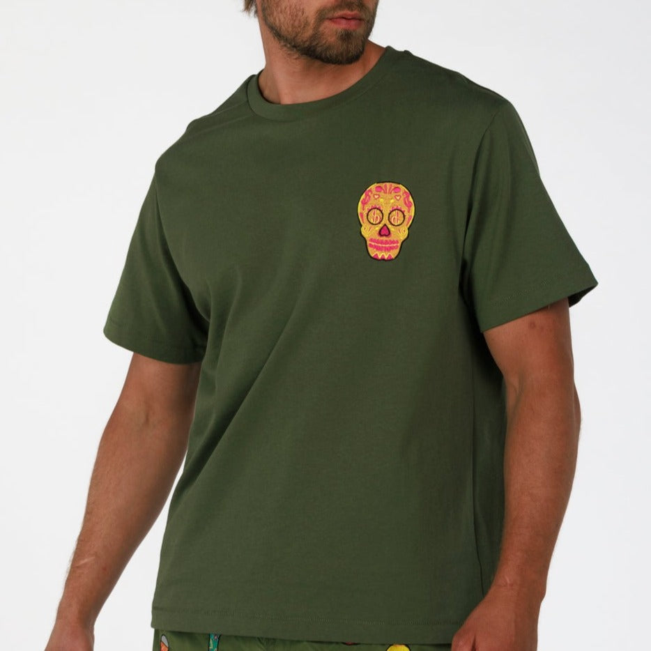 ALLARD OS T-SHIRT MILITARY GREEN | BDM SKULL