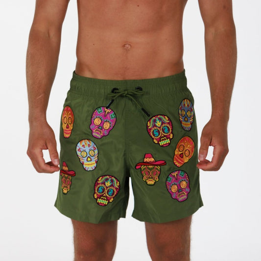 SALIN MILITARY GREEN | Men's Swimwear BDM SKULL AO