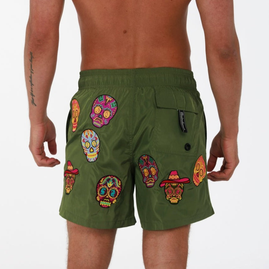 SALIN MILITARY GREEN | Men's Swimwear BDM SKULL AO