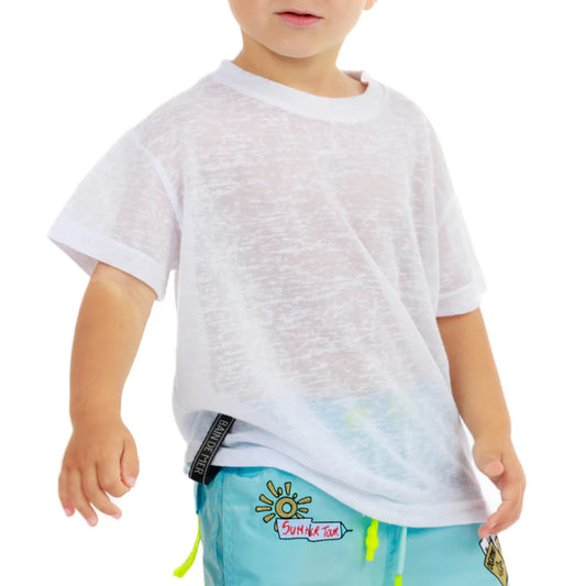 KIDS L'ORMEAUX WHITE | Kids Linen T-SHIRT