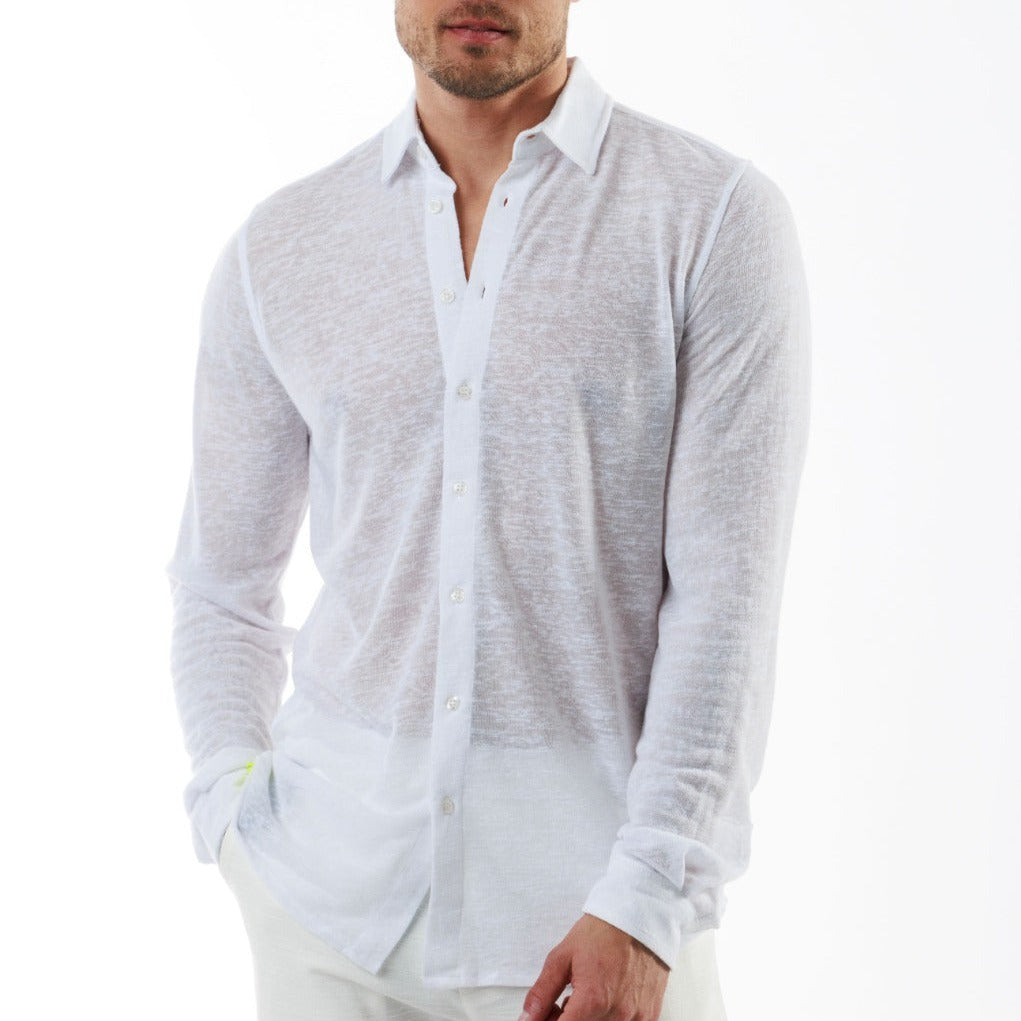 BYBLOS WHITE | Linen Shirt Long Sleeve