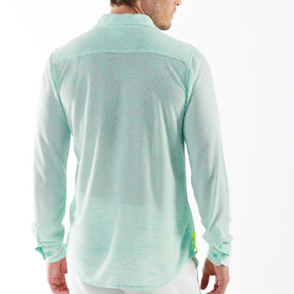 BYBLOS TIFFANY BLUE | Linen Shirt Long Sleeve