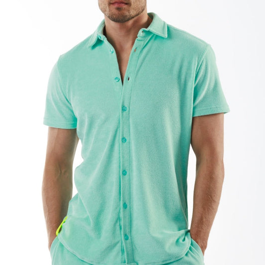 HERITAGE TIFFANY BLUE | Towelling Shirt Short Sleeve