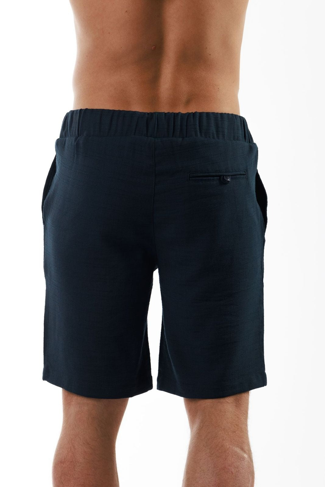 CLUB 55 NAVY BLUE | Men's Linen Shorts