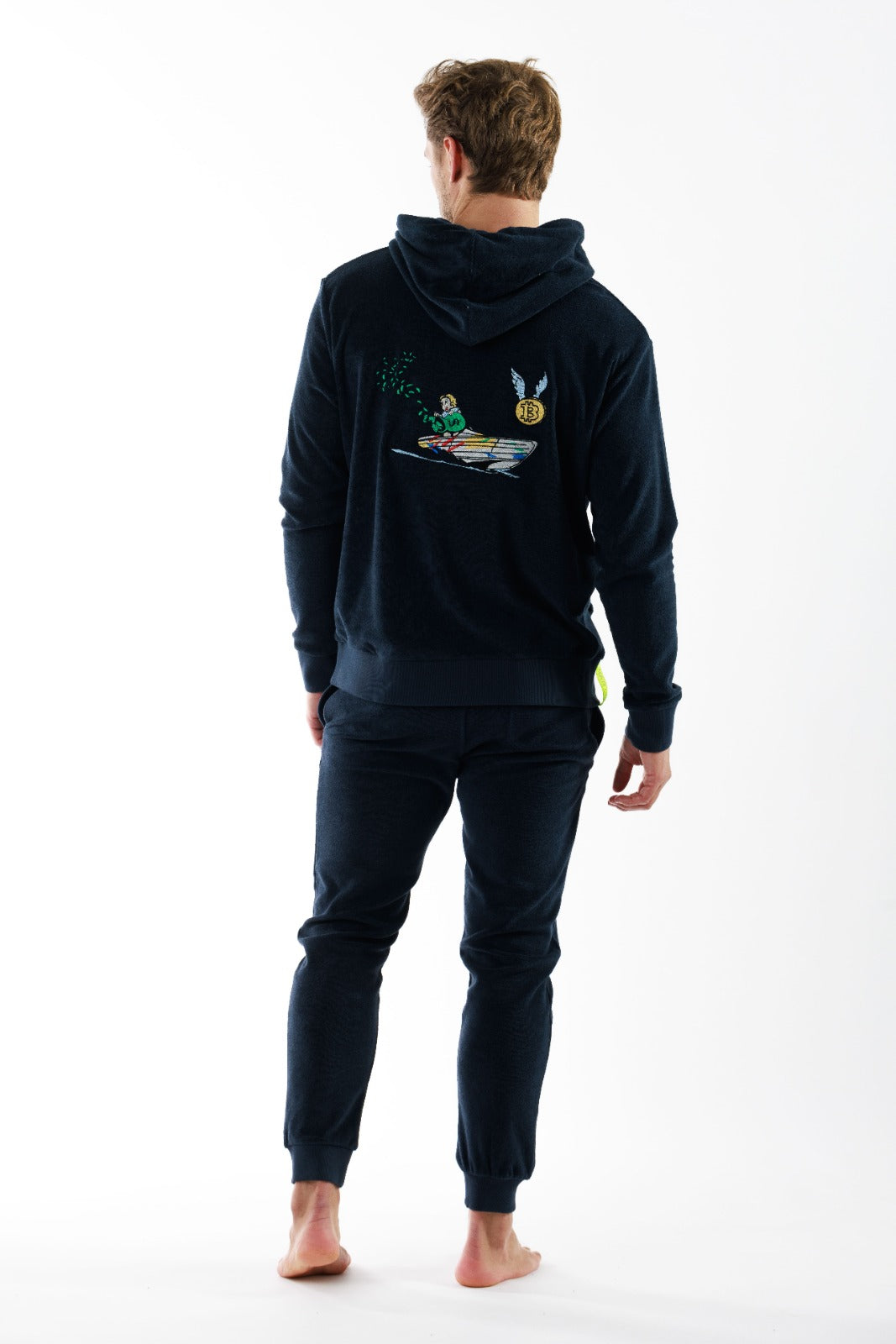 BOHEME NAVY BLUE | Towelling Hoodie RICH THE DOLLAR YACHT