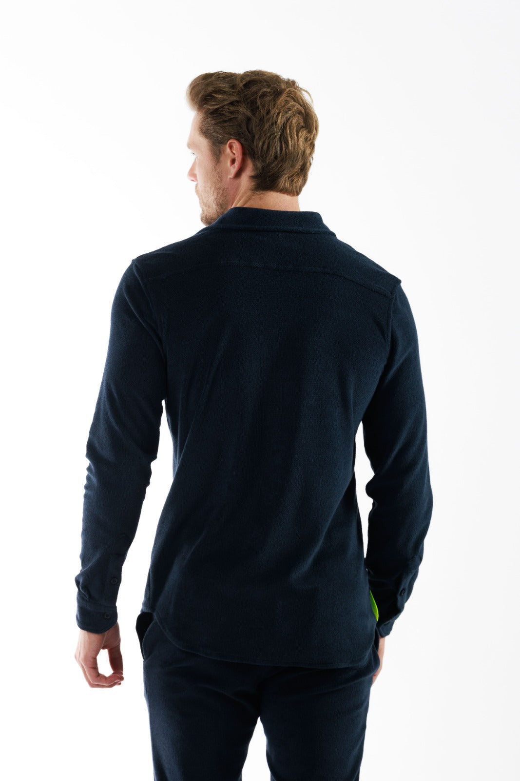 BAGATELLE NAVY BLUE | Towelling Long Sleeve Shirt