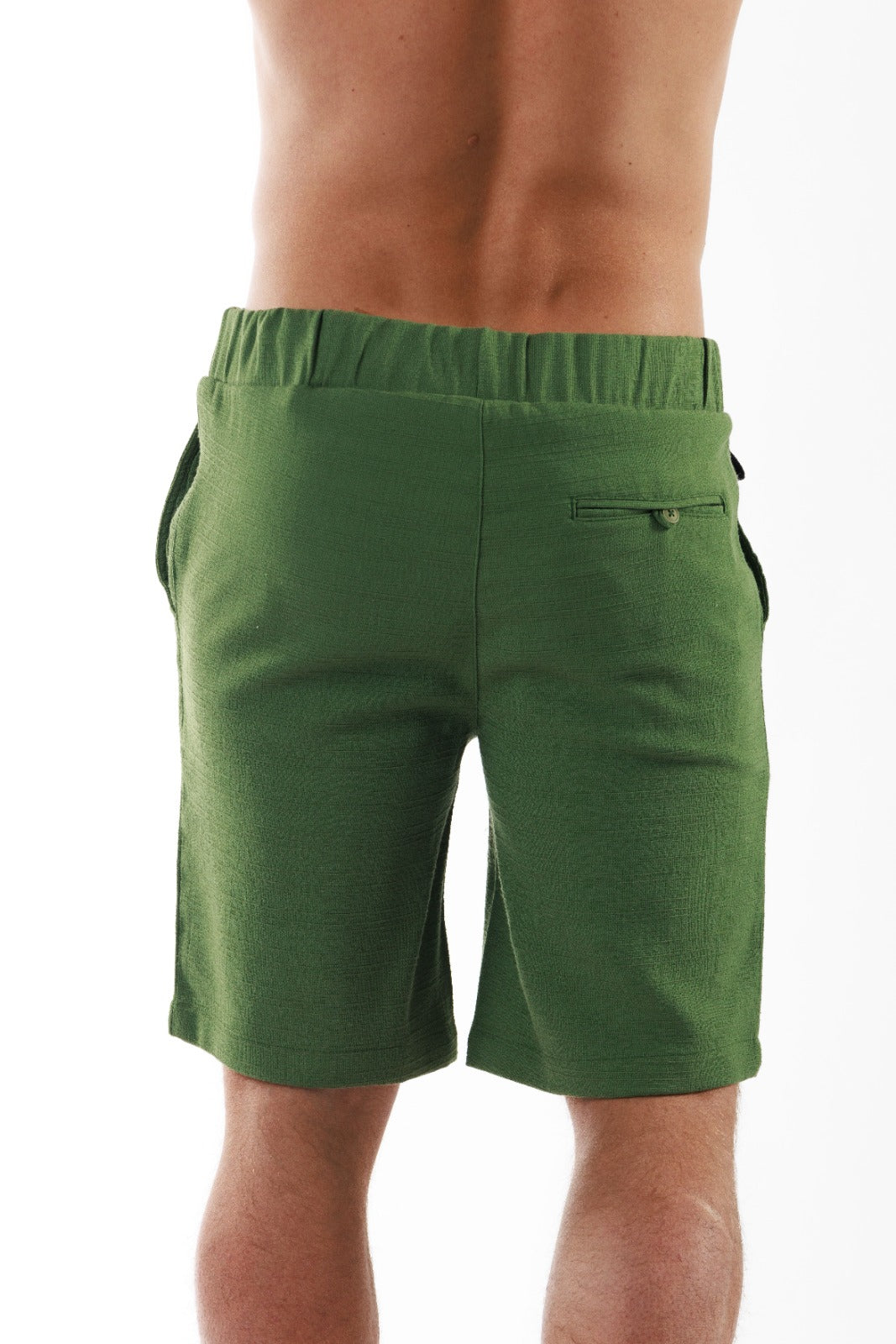 CLUB 55 MILITARY GREEN | Men's Linen Shorts