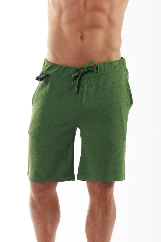 CLUB 55 MILITARY GREEN | Men's Linen Shorts