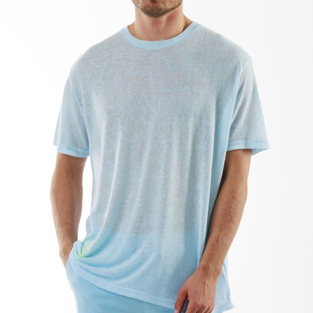 L'ORMEAUX SKY BLUE | Oversized Linen T-Shirt