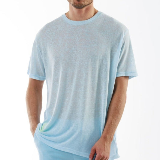 L'ORMEAUX SKY BLUE | Oversized Linen T-Shirt