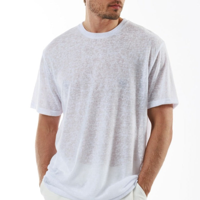 L'ORMEAUX WHITE | Oversized Linen T-Shirt