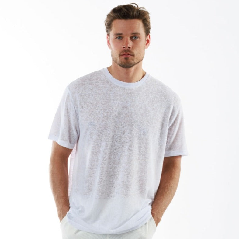 L'ORMEAUX WHITE | Oversized Linen T-Shirt