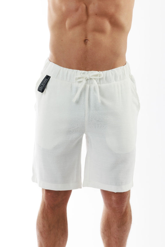 CLUB 55 WHITE | Men's Linen Shorts