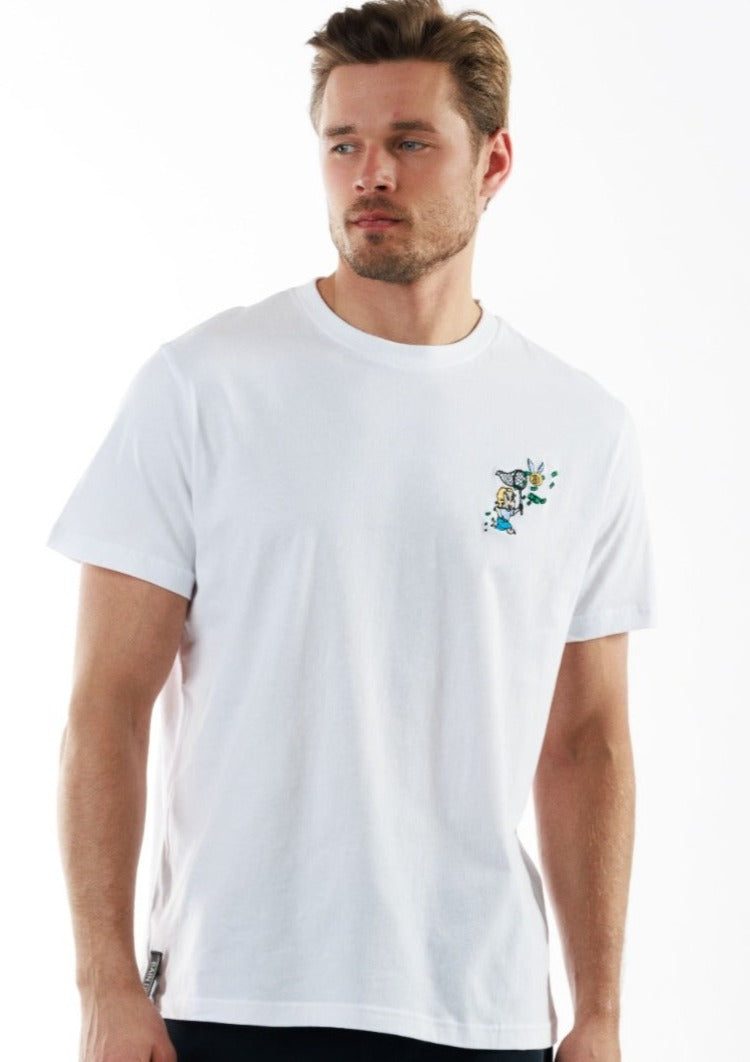 GAMBETTA WHITE | Classic Cut Cotton T-Shirt RICH THE DOLLAR