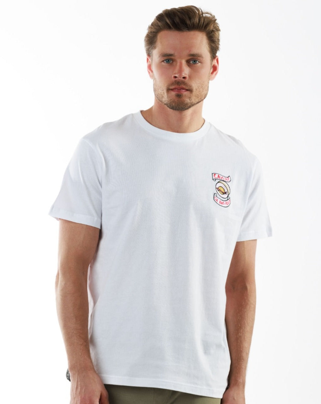 GAMBETTA WHITE | Classic Cut Cotton T-Shirt CAVIAR