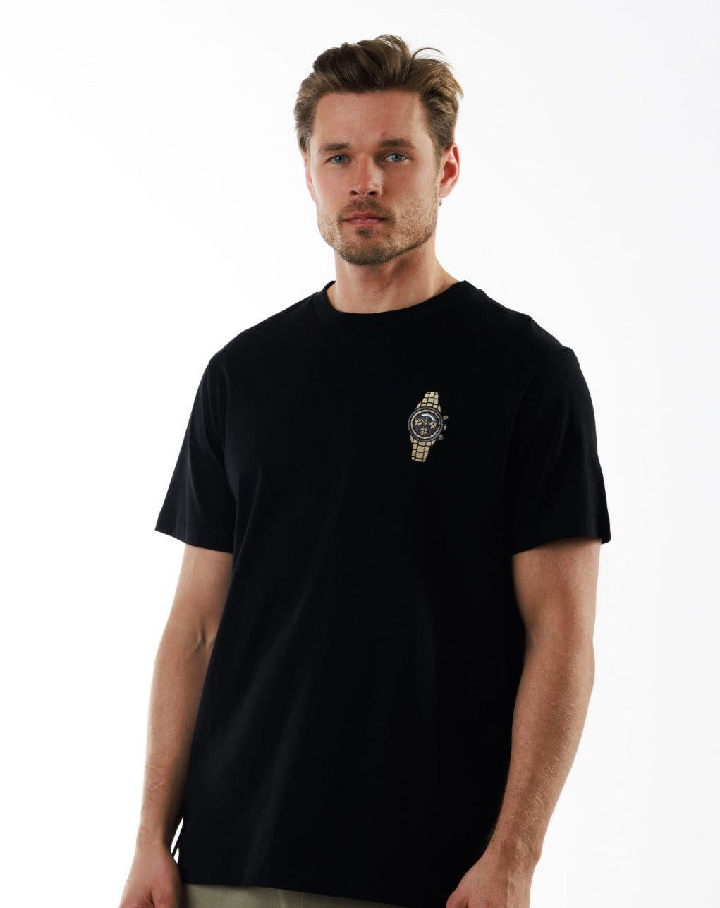 GAMBETTA BLACK | Classic Cut Cotton T-Shirt THE WATCH