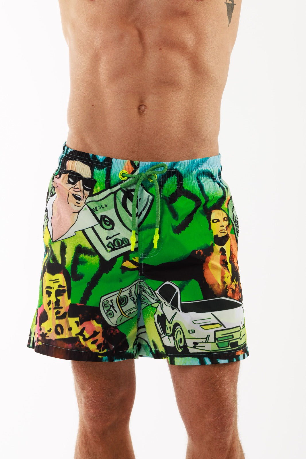 SALIN GREEN | Men's Swimwear THE WALL STREET PRINT