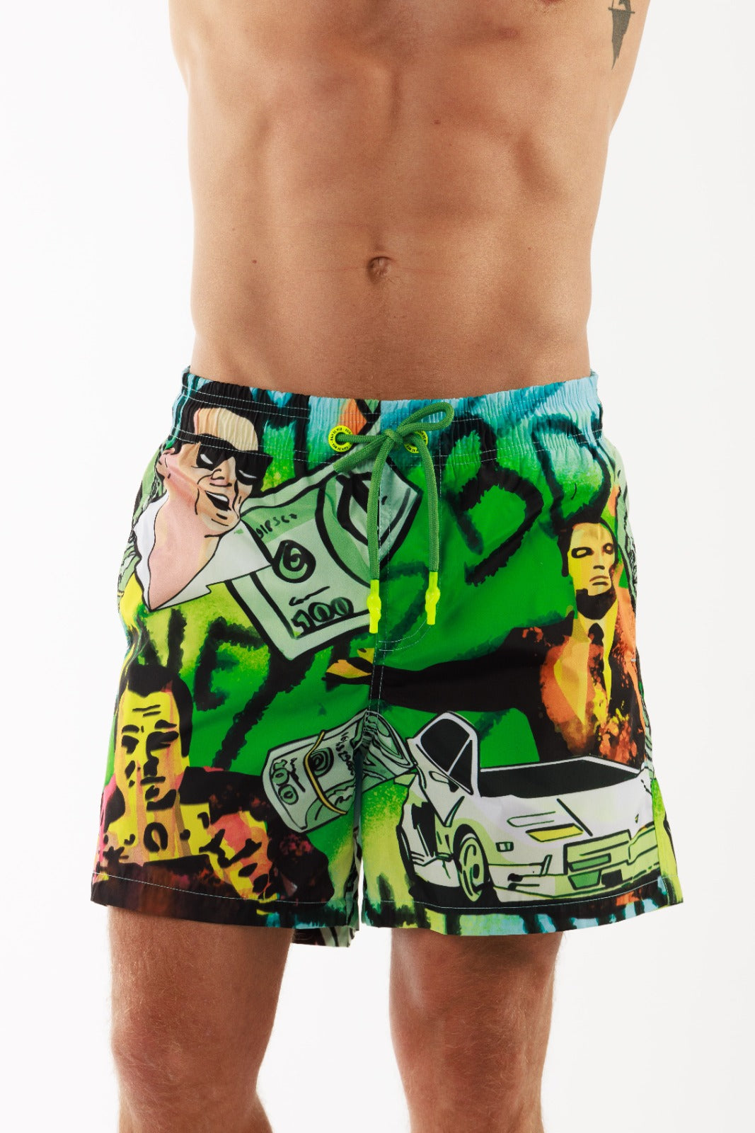 SALIN GREEN | Men's Swimwear THE WALL STREET PRINT