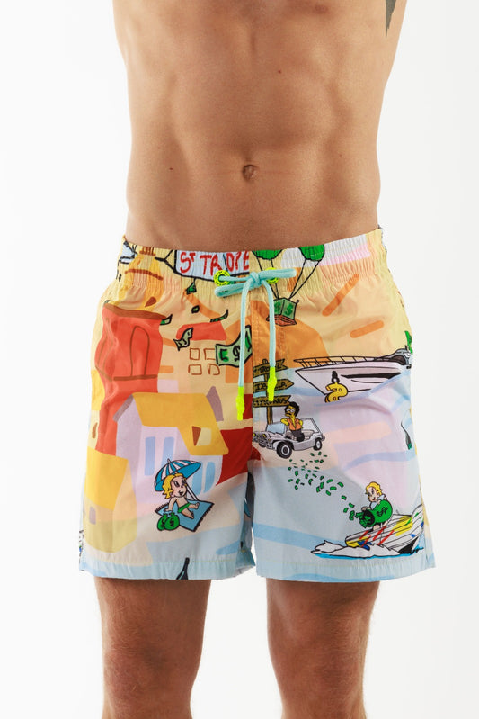 SALIN | Men's Swimwear SAINT TROPEZ  PRINT ALLOVER