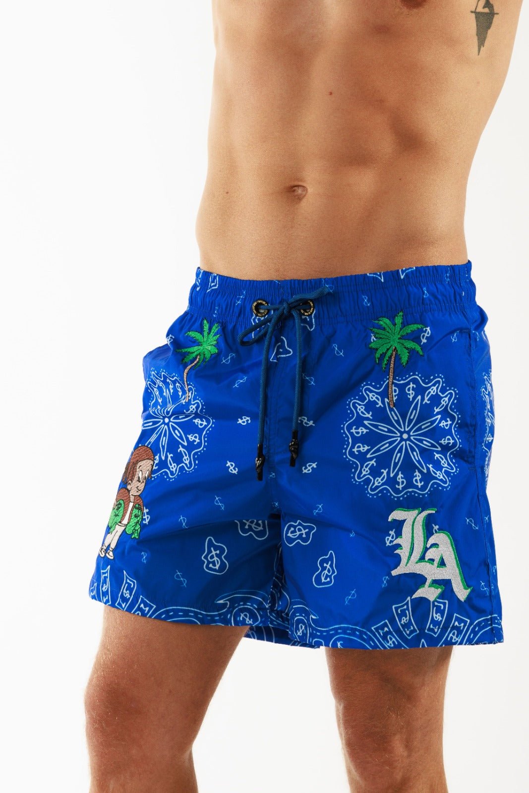 SALIN ROYAL BLUE| Men's Swimwear LOS ANGELES GANG PRINT