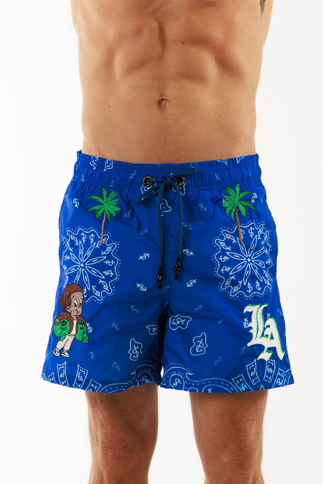 SALIN ROYAL BLUE| Men's Swimwear LOS ANGELES GANG PRINT