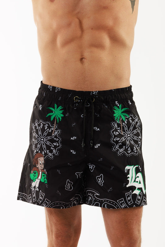 SALIN BLACK | Mens Swimwear LOS ANGELES GANG