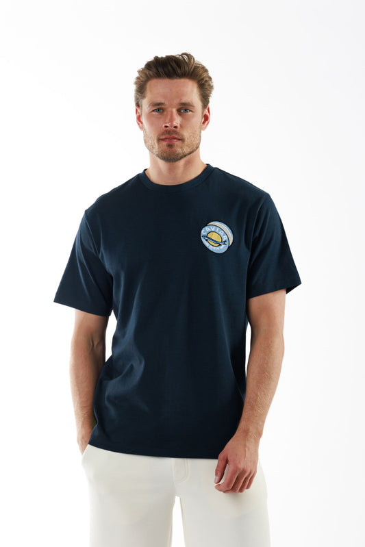 ALLARD NAVY BLUE | Oversized Cotton T-Shirt AZUL POR FAVOR