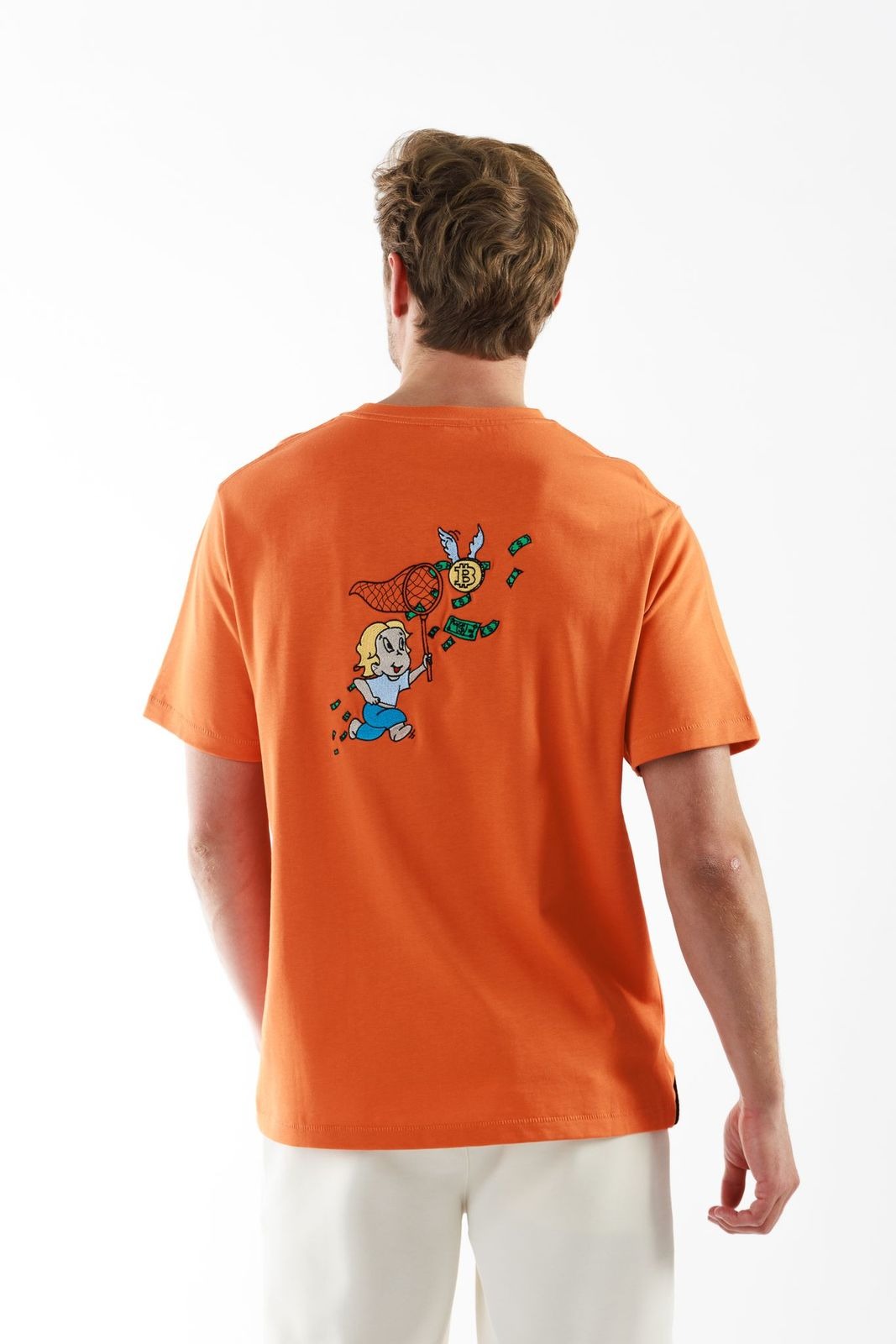 ALLARD ORANGE | Oversized Cotton T-Shirt CATCH THE DOLLAR