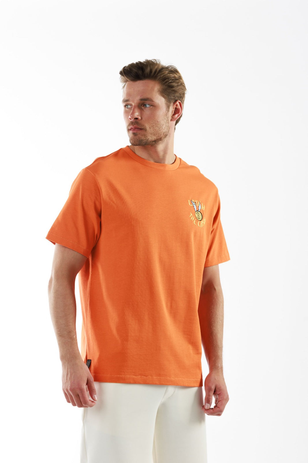 ALLARD ORANGE | Oversized Cotton T-Shirt CATCH THE DOLLAR