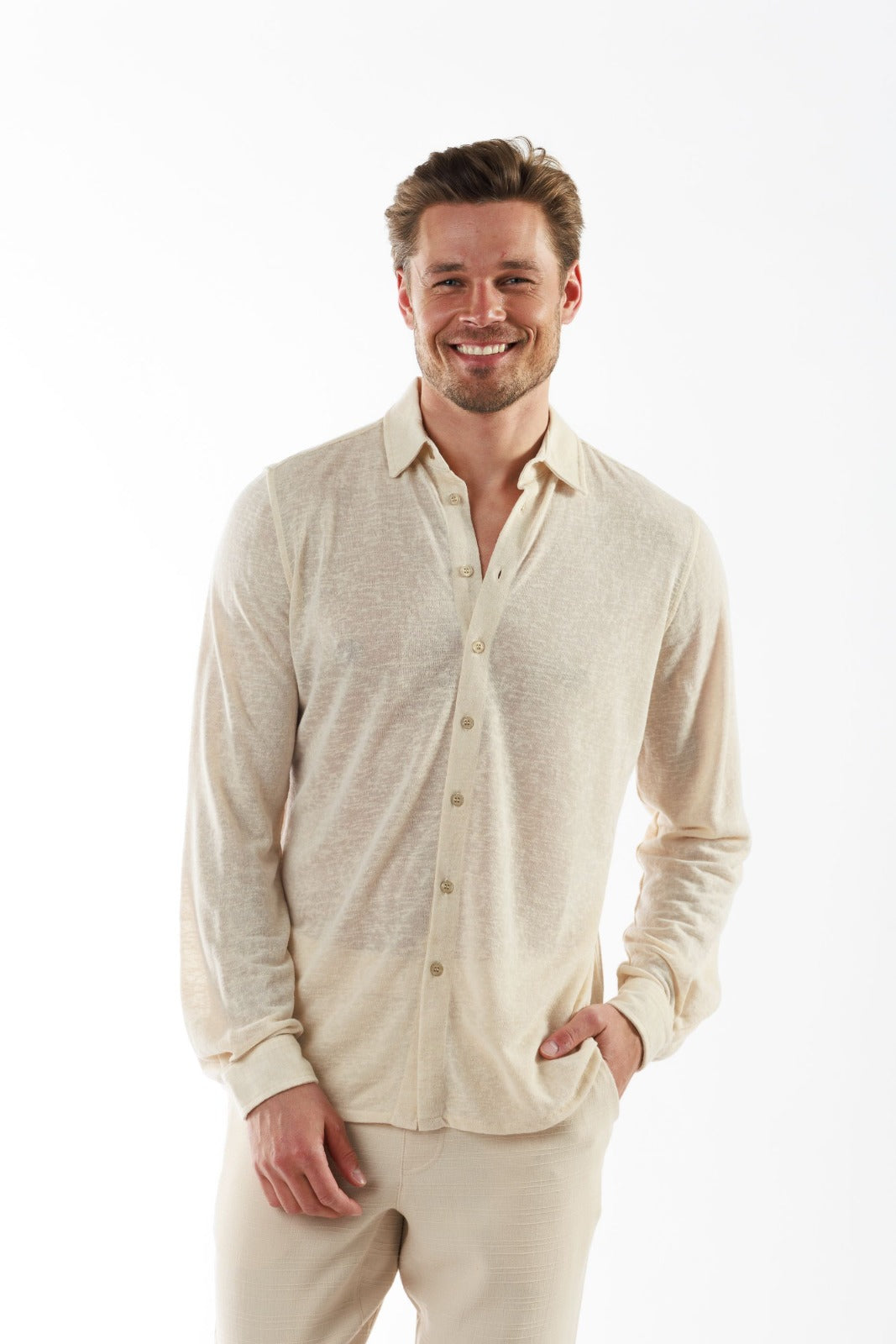 BYBLOS SAND | Linen Shirt Long Sleeve