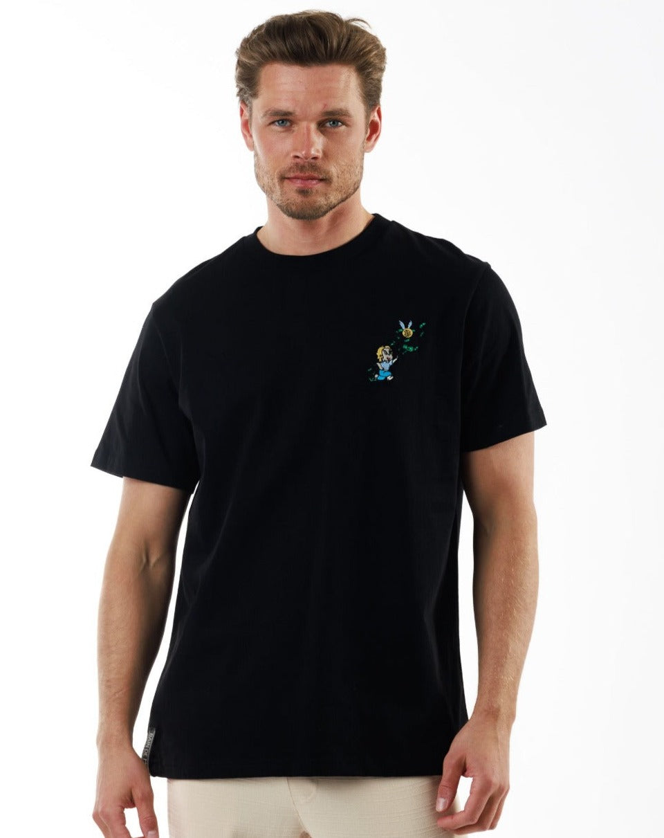 GAMBETTA BLACK | Classic Cut Cotton T-Shirt RICH THE DOLLAR