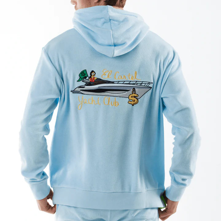 BOHEME SKY BLUE | Towelling Hoodie YACHT CLUB