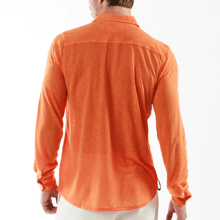 BYBLOS ORANGE | Linen Shirt Long Sleeve