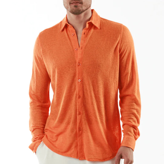 BYBLOS ORANGE | Linen Shirt Long Sleeve